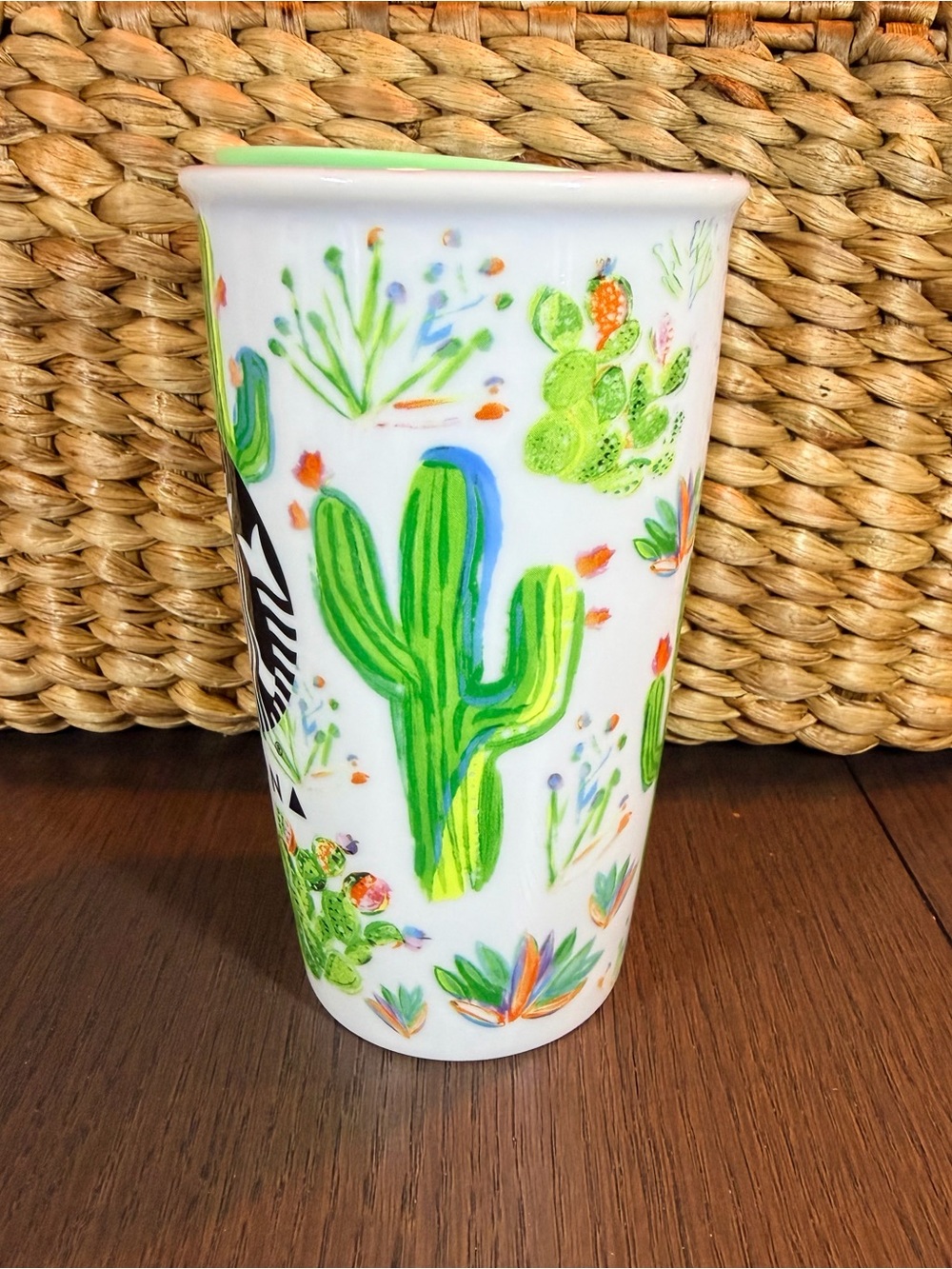 Starbucks Arizona Ceramic Travel Cup with Green Cactus Artwork - Picture 3 of 10
